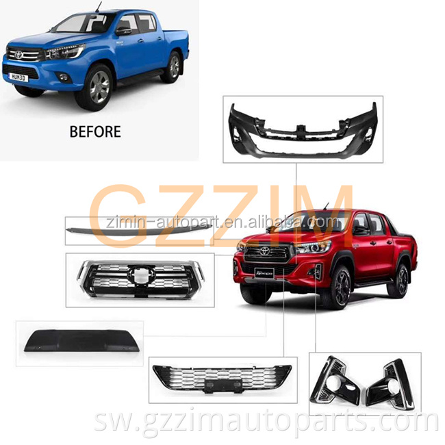 high quality front facelift upgrade kit used for REVO hilux 2016 to rocco hilux 2018